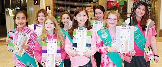 For Cookie Sellers Girl Scouts holding cookie boxes