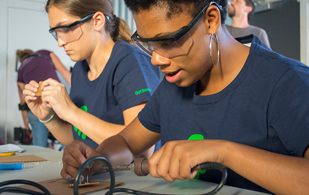 Girl Scouts STEM experiment