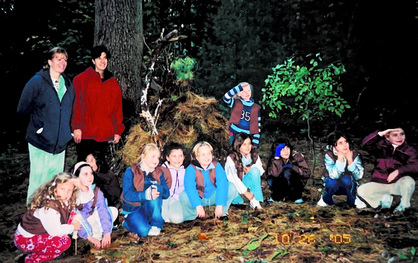 Loretta with her Girl Scout Troop